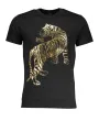 "Cavalli Class T-Shirts im Sale | Cavalli Class Eleganz T-Shirt Tigerprint Schwarz online kaufen"|Planet-Deluxe