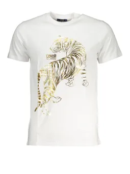 "Cavalli Class Herren T-Shirt Weiß mit Tigerprint"