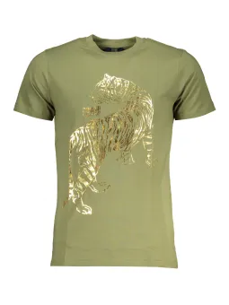 "Cavalli Class Tiger T-Shirt Olivgrün - Stilvolles Statement"