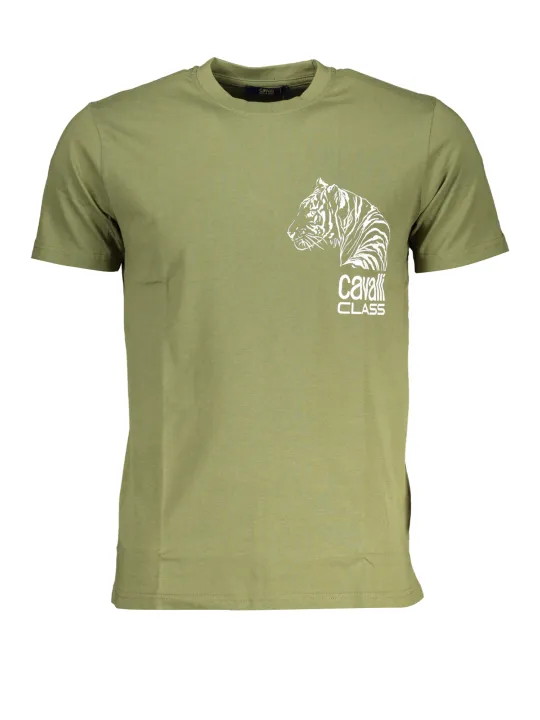 "Cavalli Class T-Shirts im Sale | Cavalli Class Olivgrün Tiger T-Shirt online kaufen"|Planet-Deluxe
