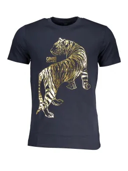 "Cavalli Class Tiger T-Shirt Blau – Stilvolles Design"
