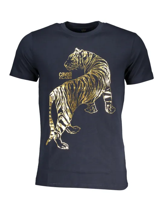 "Cavalli Class T-Shirts im Sale | Cavalli Class Blau Tiger-Print T-Shirt online kaufen"|Planet-Deluxe