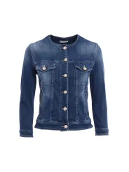 Dunkle Jacob Cohen Denimjacke mit Goldknöpfen