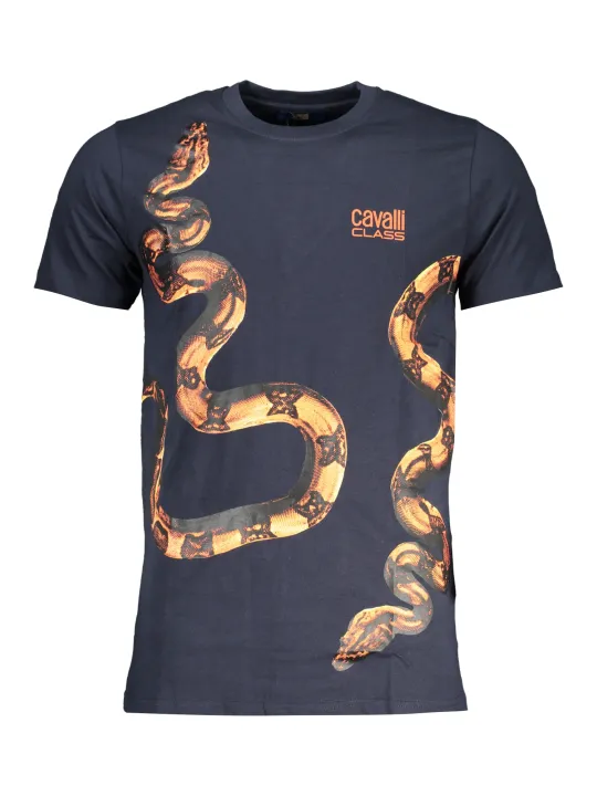 "Cavalli Class T-Shirts im Sale | Cavalli Class Snake Blue Tee online kaufen"|Planet-Deluxe