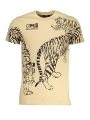 "Cavalli Class T-Shirts im Sale | Cavalli Class Beige Tiger T-Shirt Herren online kaufen"|Planet-Deluxe