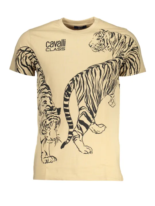 "Cavalli Class T-Shirts im Sale | Cavalli Class Beige Tiger T-Shirt Herren online kaufen"|Planet-Deluxe