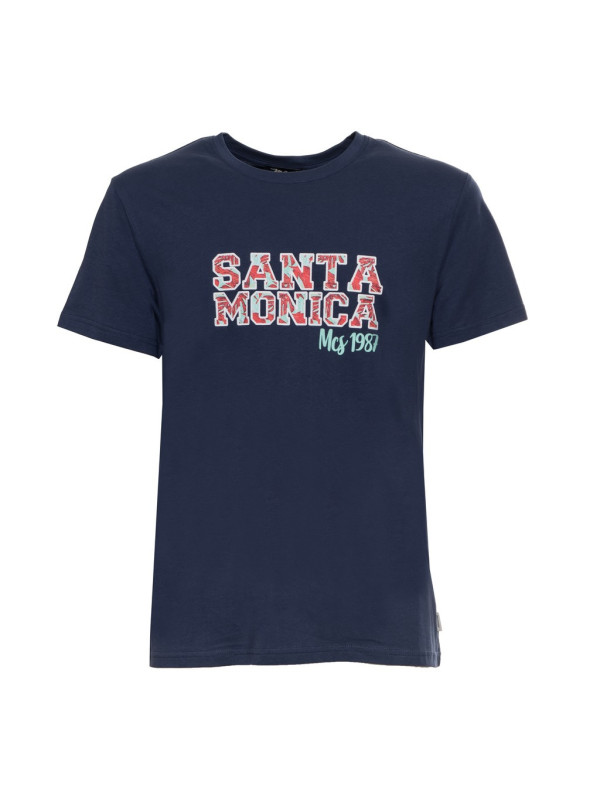 Navy Santa Monica Baumwoll-T-Shirt Navy Santa Monica Baumwoll-T-Shirt