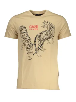 "Cavalli Class Eleganz: Beige T-Shirt für stilvolle Auftritte"