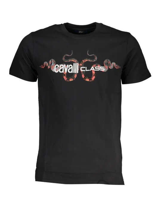 "Cavalli Class T-Shirts im Sale | Cavalli Class Schwarzes Schlangenprint T-Shirt online kaufen"|Planet-Deluxe