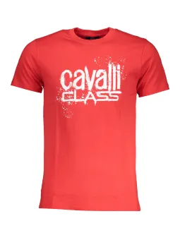 "Cavalli Class Luxus Rot T-Shirt - Stilvoll & Exklusiv"