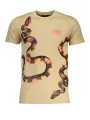 "Cavalli Class T-Shirts im Sale | Cavalli Class Beige Luxe Snake Print T-Shirt online kaufen"|Planet-Deluxe