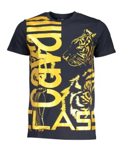 "Marineblaues Cavalli Class T-Shirt mit Tigerprint"