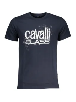 "Cavalli Class Blaues Logo T-Shirt – Stilvolles Design"