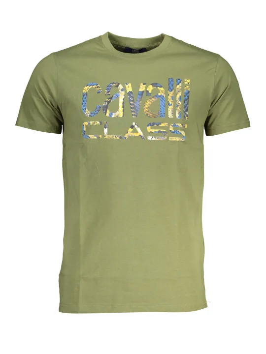 "Cavalli Class T-Shirts im Sale | Cavalli Class Olivgrün Logo T-Shirt Herren online kaufen"|Planet-Deluxe