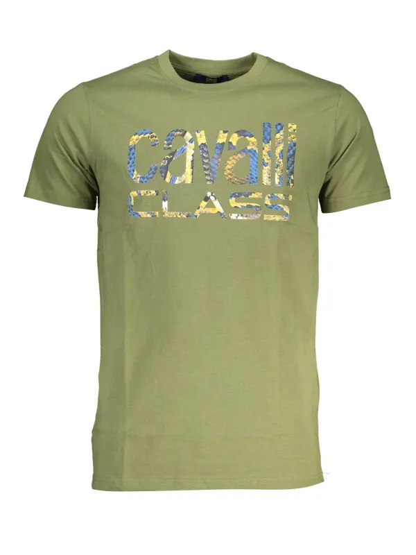 "Cavalli Class T-Shirts im Sale | Cavalli Class Olivgrün Logo T-Shirt Herren online kaufen"|Planet-Deluxe