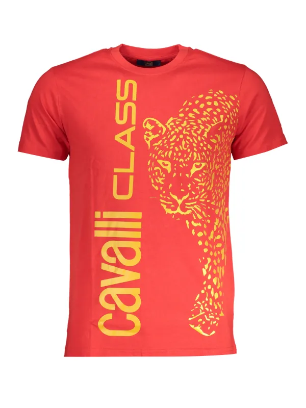 "Cavalli Class T-Shirts im Sale | Cavalli Class Rot Leopard Herren TShirt online kaufen"|Planet-Deluxe