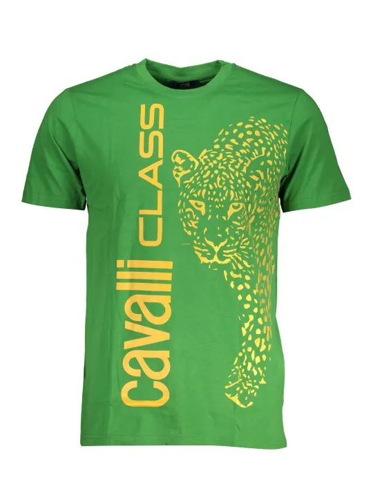 "Cavalli Class T-Shirts im Sale | Cavalli Class Grünes Leoparden T-Shirt online kaufen"|Planet-Deluxe