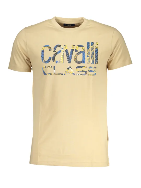 "Cavalli Class T-Shirts im Sale | Cavalli Class Beige Logo Shirt - Eleganter Komfort für jeden Tag online kaufen"|Planet-Deluxe