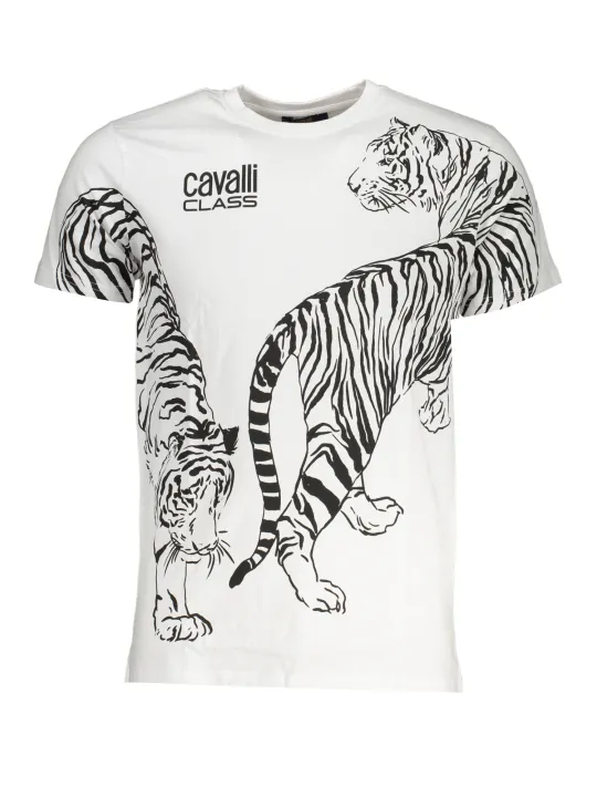 "Cavalli Class T-Shirts im Sale | Cavalli Class Lux Weiß Tiger T-Shirt online kaufen"|Planet-Deluxe