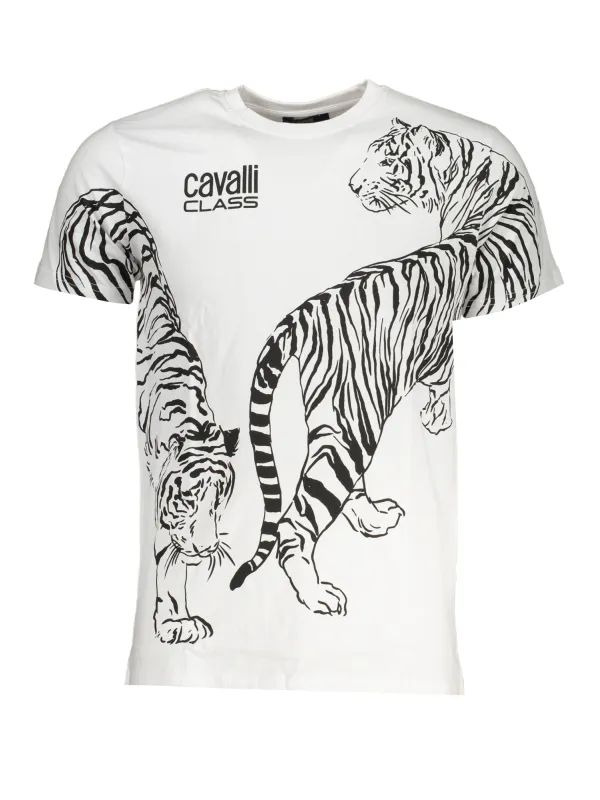 "Cavalli Class T-Shirts im Sale | Cavalli Class Lux Weiß Tiger T-Shirt online kaufen"|Planet-Deluxe
