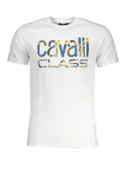 "Cavalli Class T-Shirts im Sale | Cavalli Class Weißes Statement T-Shirt online kaufen"|Planet-Deluxe