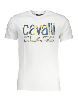 "Cavalli Class Weißes Logo T-Shirt - Stilvoll & Modern"