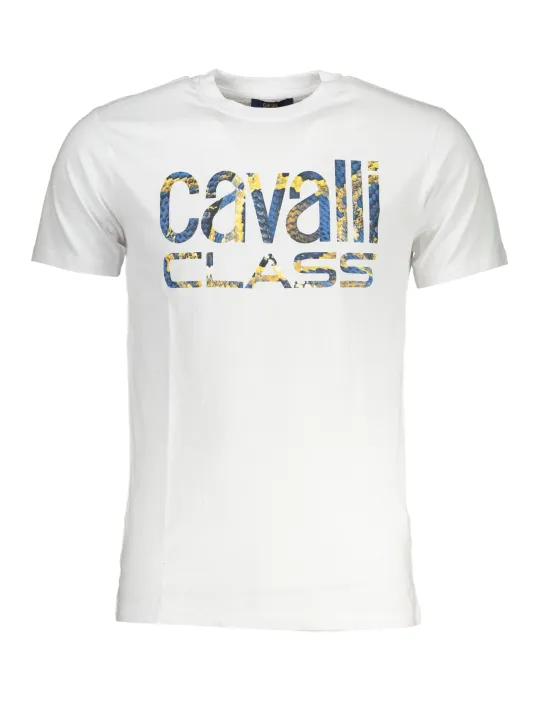 "Cavalli Class T-Shirts im Sale | Cavalli Class Weißes Statement T-Shirt online kaufen"|Planet-Deluxe
