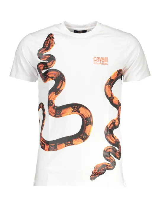 "Cavalli Class T-Shirts im Sale | Cavalli Class Snake Print T-Shirt Weiß online kaufen"|Planet-Deluxe