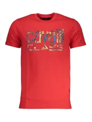 "Cavalli Class T-Shirts im Sale | Cavalli Class Rot Kurzarm T-Shirt mit Logo-Print online kaufen"|Planet-Deluxe