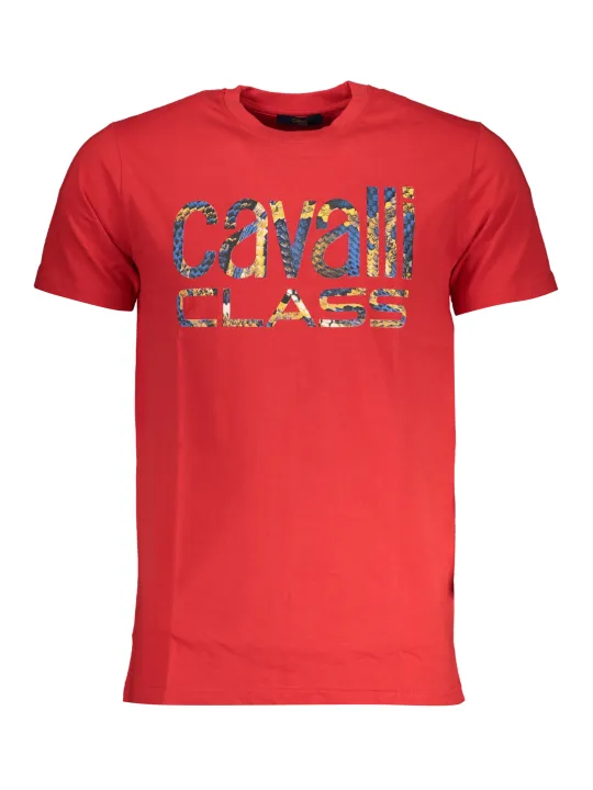 "Cavalli Class T-Shirts im Sale | Cavalli Class Rot Kurzarm T-Shirt mit Logo-Print online kaufen"|Planet-Deluxe