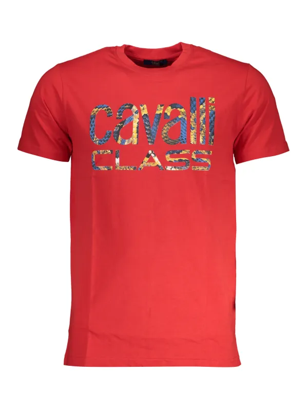"Cavalli Class T-Shirts im Sale | Cavalli Class Rot Kurzarm T-Shirt mit Logo-Print online kaufen"|Planet-Deluxe