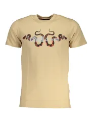 "Cavalli Class T-Shirts im Sale | Cavalli Class Beige Snake Print T-Shirt online kaufen"|Planet-Deluxe