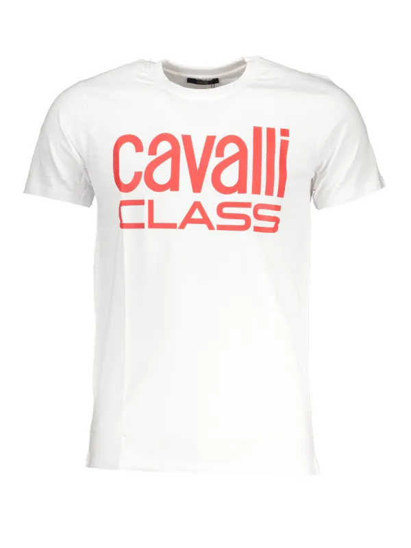 "Cavalli Class T-Shirts im Sale | Cavalli Class Style TShirt Weiß Mit Korall Logo online kaufen"|Planet-Deluxe