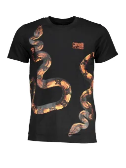 "Cavalli Class T-Shirt Schwarz mit Schlangen-Design"
