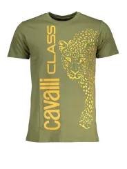 "Cavalli Class T-Shirts im Sale | Cavalli Class Grün Leopard Print Kurzarmshirt online kaufen"|Planet-Deluxe