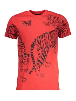 "Cavalli Class Rotes Tiger T-Shirt - Stylisch & Exklusiv"