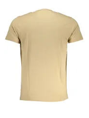 "Cavalli Class T-Shirts im Sale | Cavalli Class Beige T-Shirt mit Gelbem Logo und Modernem Muster online kaufen"|Planet-Deluxe