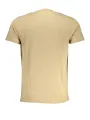 "Cavalli Class T-Shirts im Sale | Cavalli Class Beige T-Shirt mit Gelbem Logo und Modernem Muster online kaufen"|Planet-Deluxe