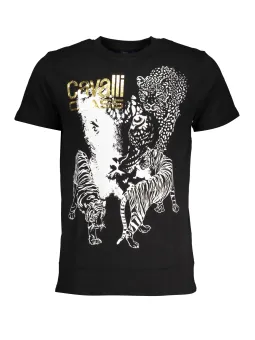 "Cavalli Class Löwen T-Shirt Schwarz – Stil & Eleganz"