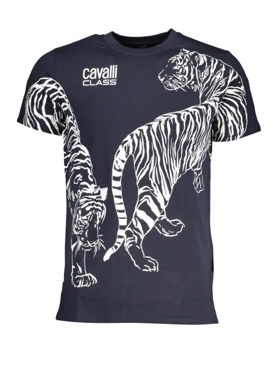 "Cavalli Class T-Shirts im Sale | Cavalli Class Blaues Tiger T-Shirt online kaufen"|Planet-Deluxe