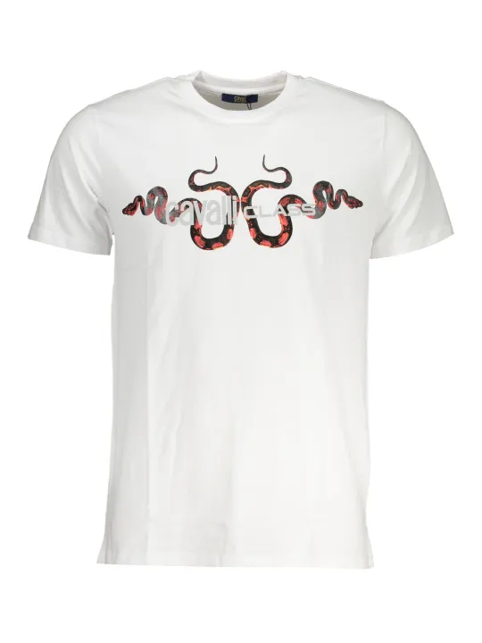 "Cavalli Class T-Shirts im Sale | Cavalli Class Weiss Snake Print TShirt online kaufen"|Planet-Deluxe