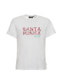 Weißes T-Shirt mit Santa Monica Aufdruck
