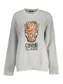 "Cavalli Class Sweatshirts im Sale | Cavalli Class Graues Fleece Sweatshirt mit Leopardenprint online kaufen"|Planet-Deluxe