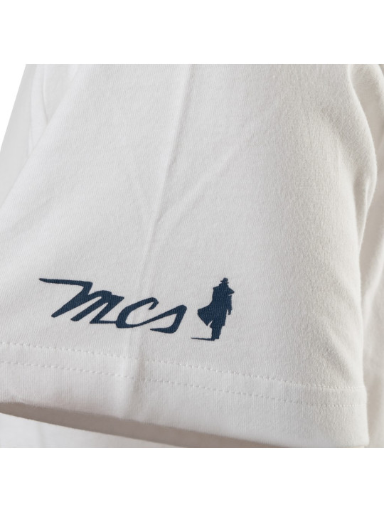 Weißes Baumwoll-T-Shirt mit Logo