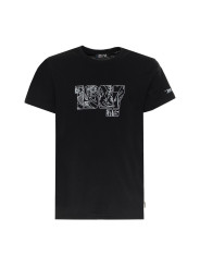 Schwarzes T-Shirt mit weißem MCS-Logo