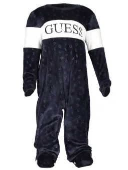 Guess Jeans Jungen-Strampler aus Chenille mit Logo & Details