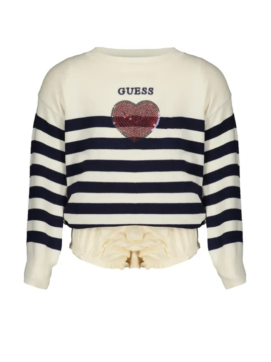 "GUESS JEANS Startseite im Sale | GUESS JEANS WEISSER MÄDCHENPULLOVER online kaufen"|Planet-Deluxe