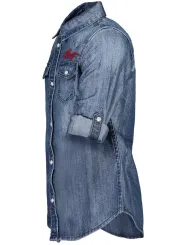"GUESS JEANS Startseite im Sale | GUESS JEANS LANGÄRMELIGES HEMD FÜR MÄDCHEN BLAU online kaufen"|Planet-Deluxe
