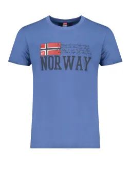 Kurzarm T-Shirt Rundhals Logo NORWAY 1963 in Blau
