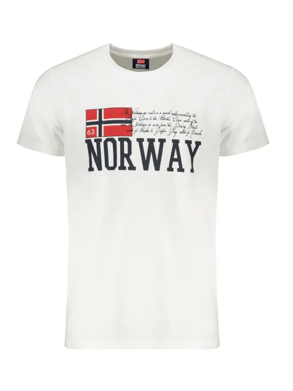 "Stylisches NORWAY 1963 Kurzarm T-Shirt, Rundhals, Weiß" "Stylisches NORWAY 1963 Kurzarm T-Shirt, Rundhals, Weiß"